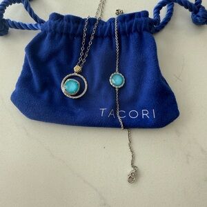 Tacori Silver Necklace and bracelet  with Blue Gemstone